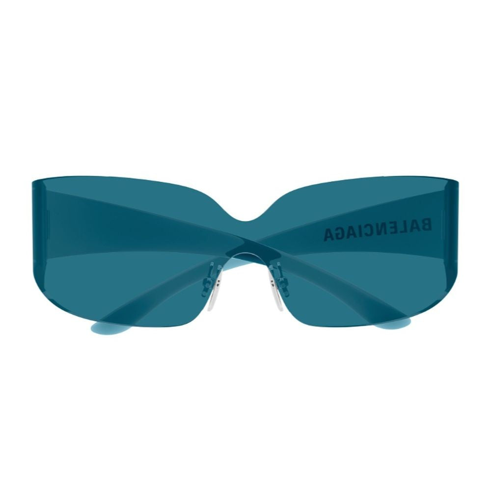 Balenciaga Bb0421s Extreme Line Oversized Square Shield Sunglasses In Petrol Blue Nylon