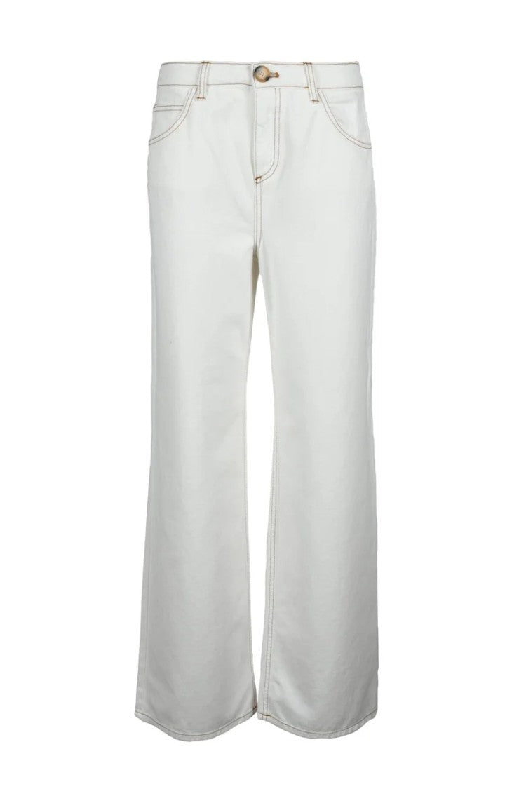 L Autre Chose White High-Waisted Jeans