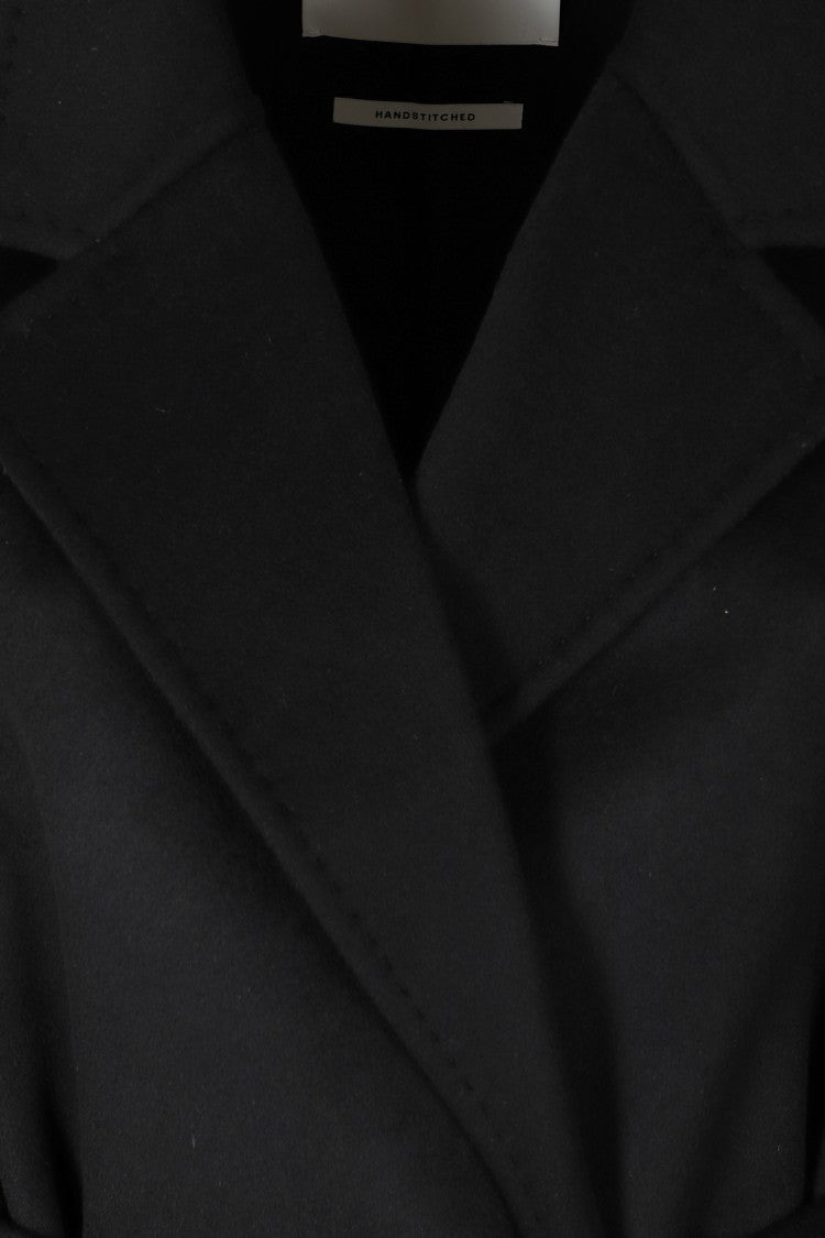 Ivy & Oak Black Classic Lapel Long Wool Coat