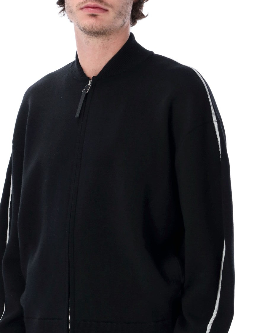 Givenchy Logo Knit Jacket With Zip-Front Closure