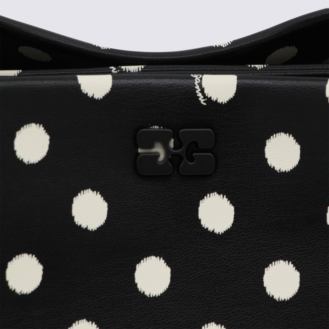 Ganni Black Recycled Leather Top Handle Bag