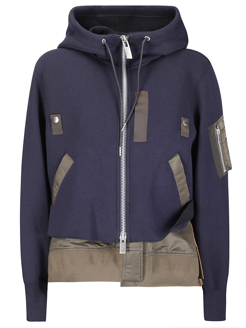 Sacai Sponge Sweat X Nylon Twill Sweatshirt