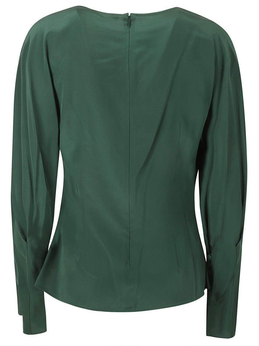 Chloé Draped Neckline Silk Shirt With Fitted Back
