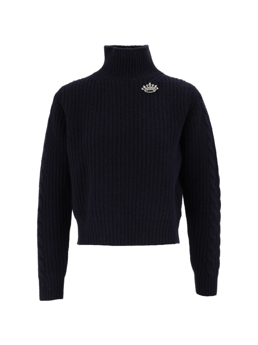 Shirt A Porter Cut Out Brooch V-Back Cropped Sweater