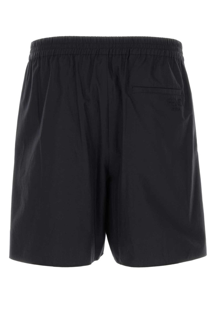 Fendi Black Poplin Bermuda Shorts