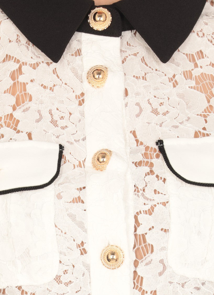 Self-Portrait Delicate Lace Dress With Structured Pockets