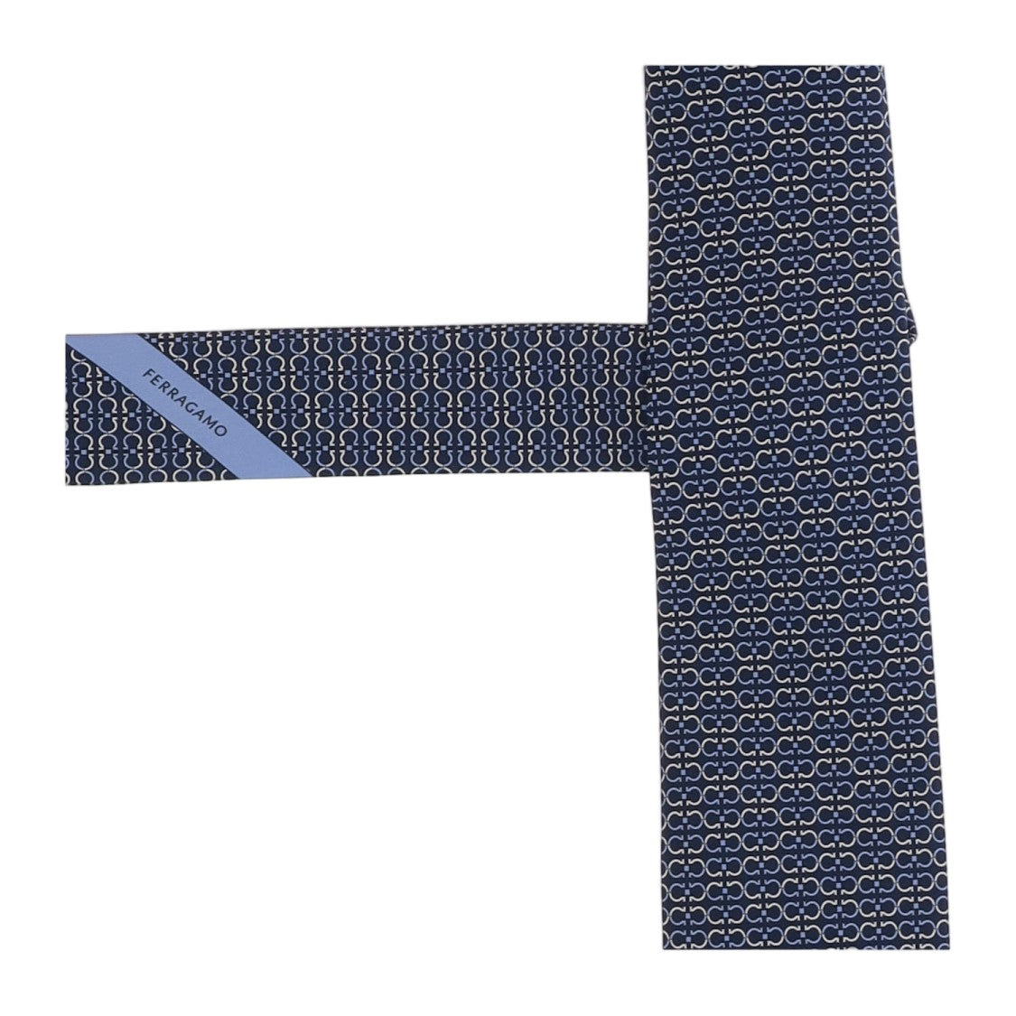Salvatore Ferragamo Navy Patterned Silk Tie