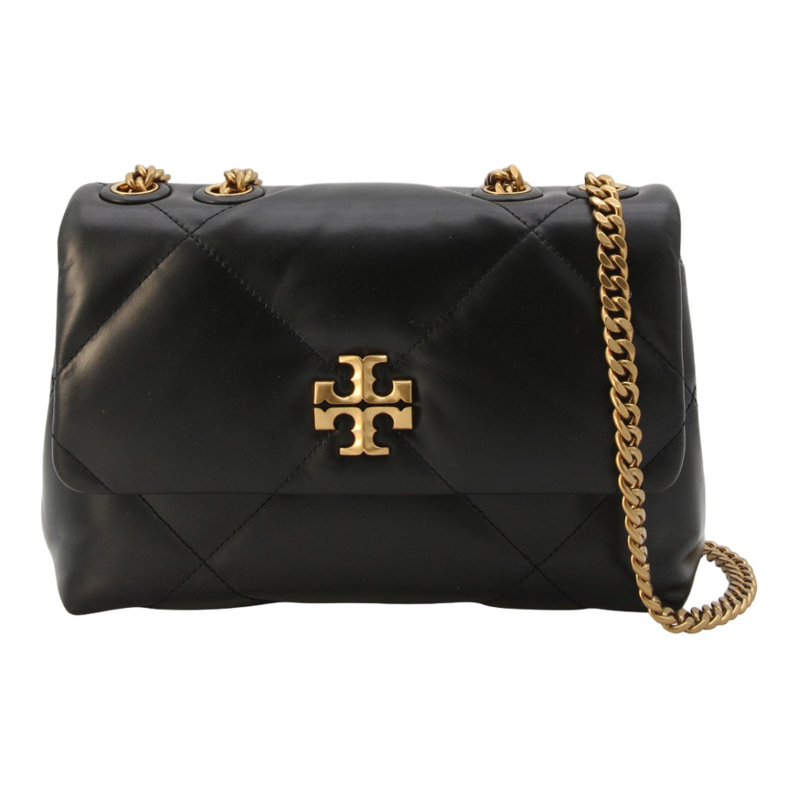 Tory Burch Quilted Black Bag With Gold Chain Strap