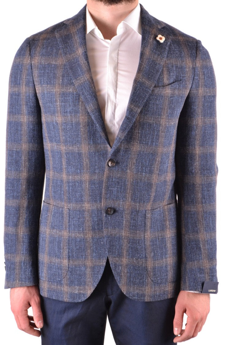Lardini Checkered Textured Blazer With Classic Fit