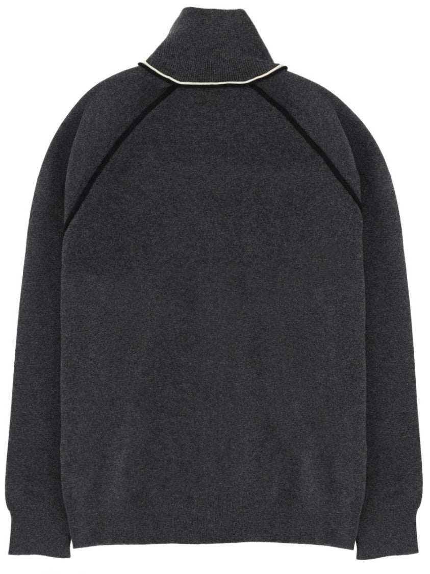 Isabel Marant Sergio Charcoal Zip-Up Cotton-Blend Sweatshirt