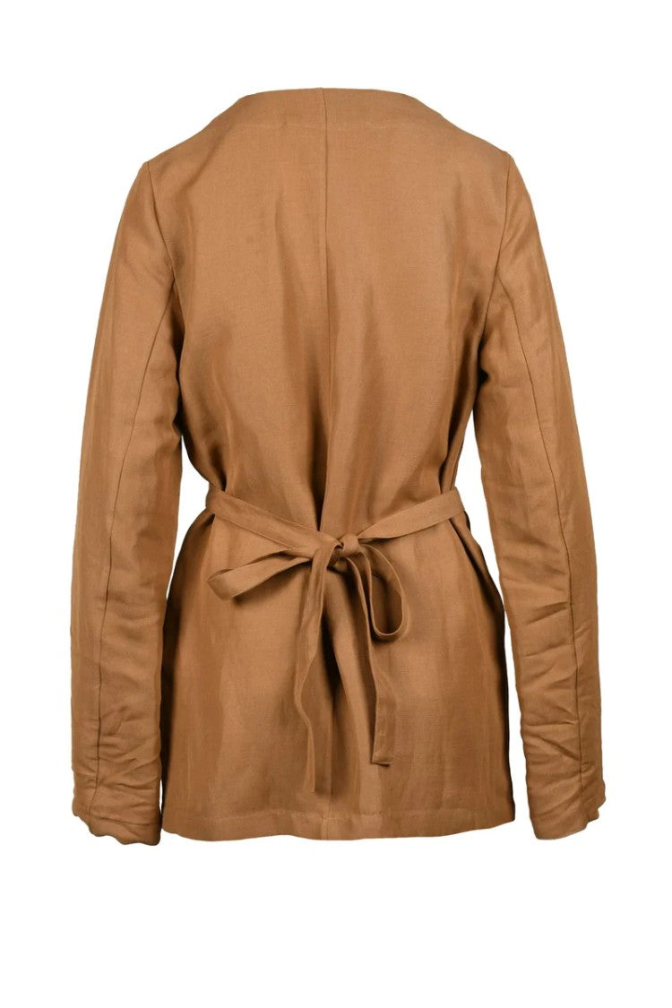 Fabiana Filippi Wrap Jacket Linen Viscose - Brown