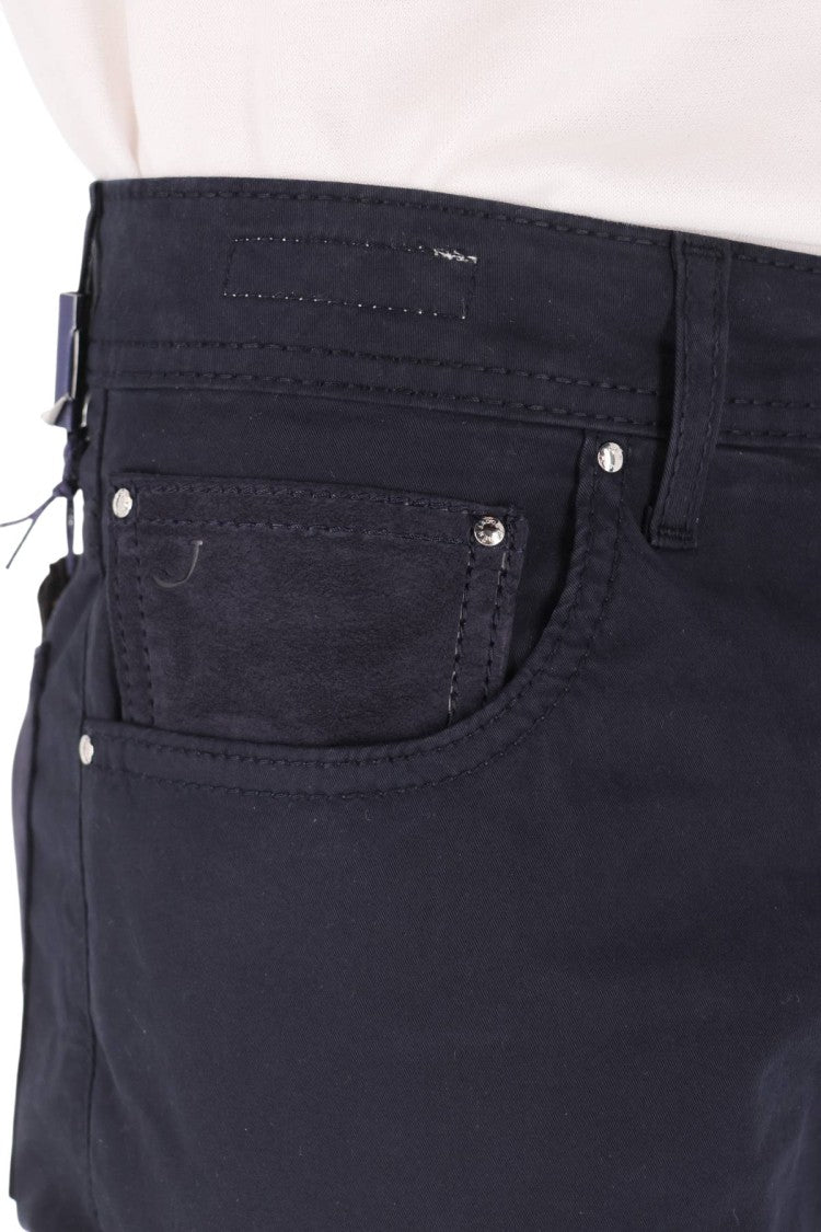 Jacob Cohen Tailored Five-Pocket Pants With Alcantara Detailing