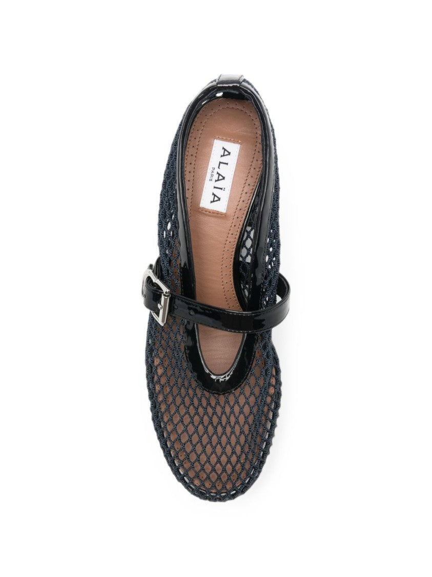 Alaïa Pointed-Toe Glossy Leather Block Heel Pumps