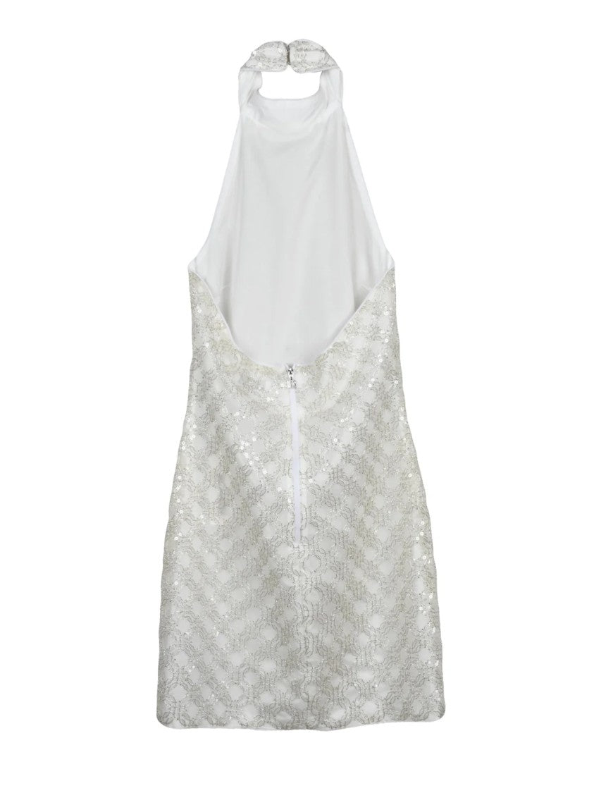 Rotate Indigo Polyester Halterneck Beaded Dress