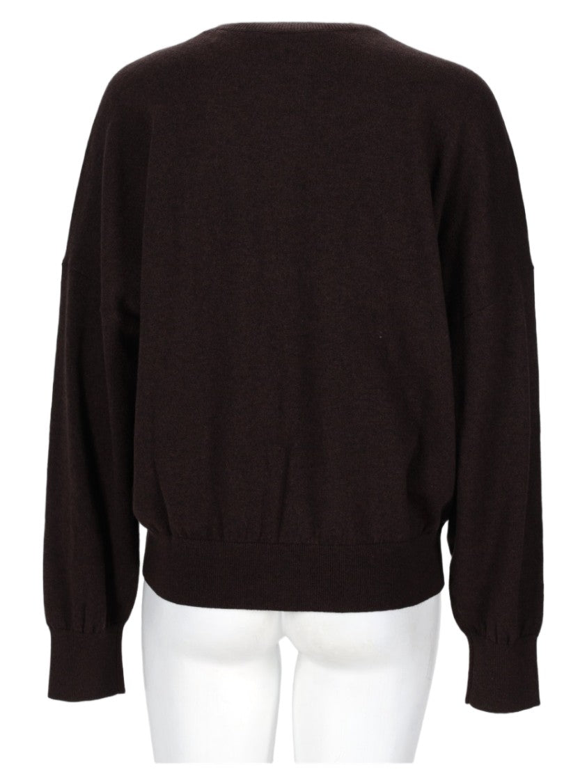 Isabel Marant Étoile Relaxed Fit Brown Sweater With Abstract Patch Detail