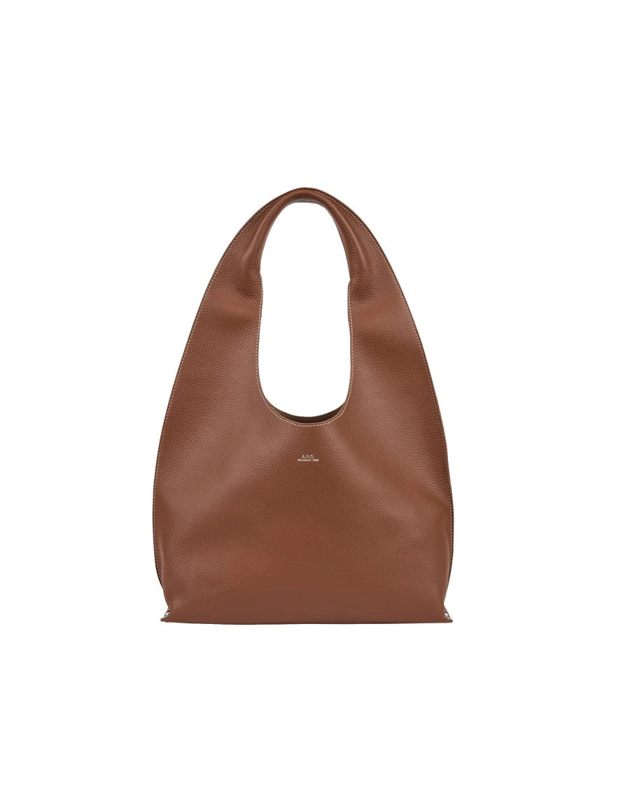 A.P.C. Textured Leather Shoulder Bag With Embossed Logo