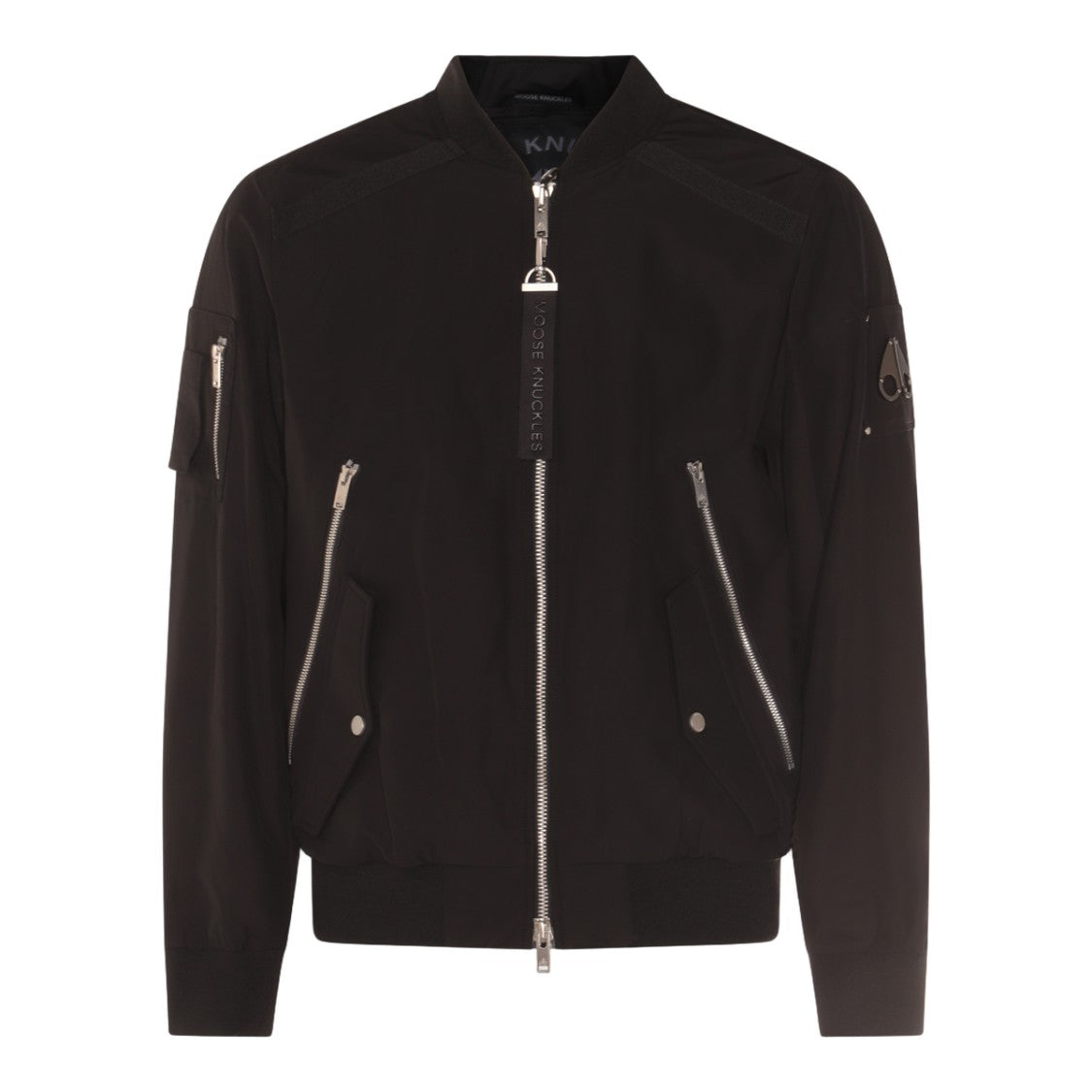 Moose Knuckles Black Jacket With Zippered Accents