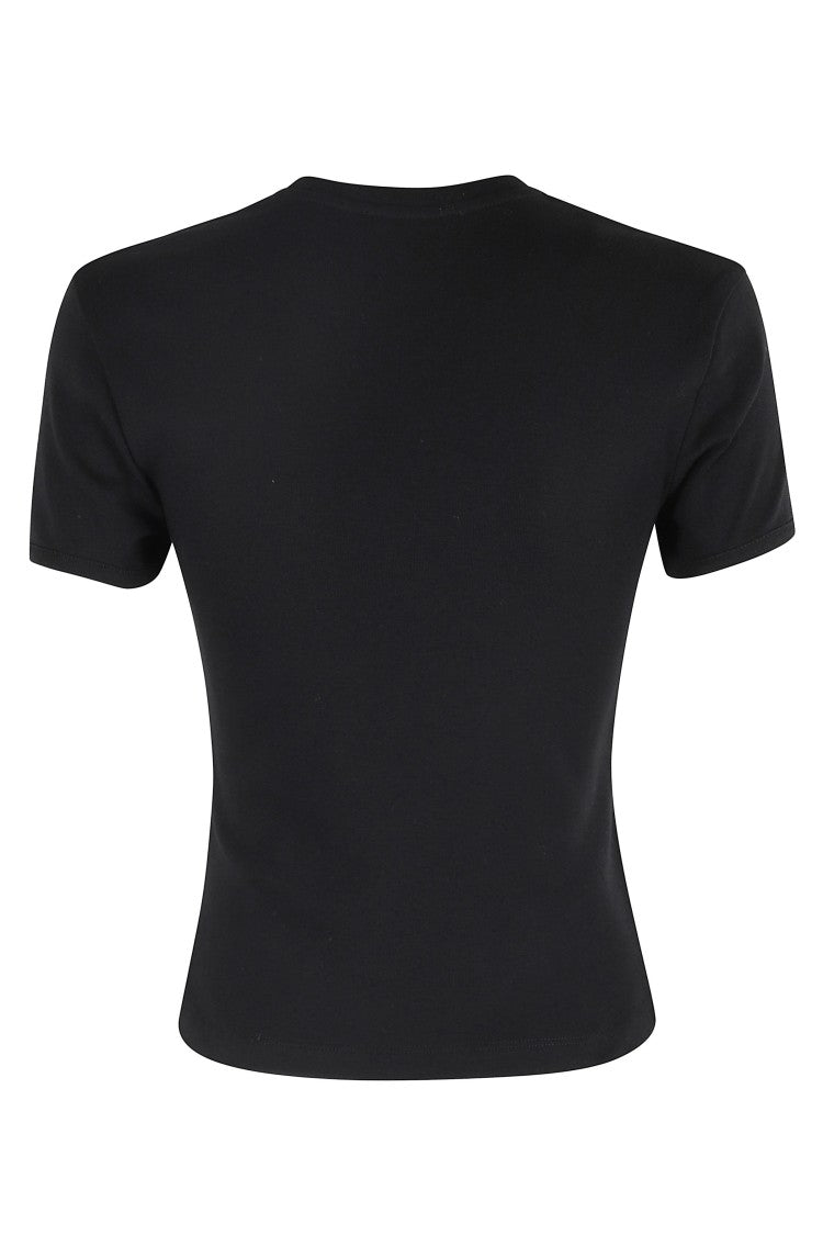 Coperni Black And White Cropped Cotton T-Shirt