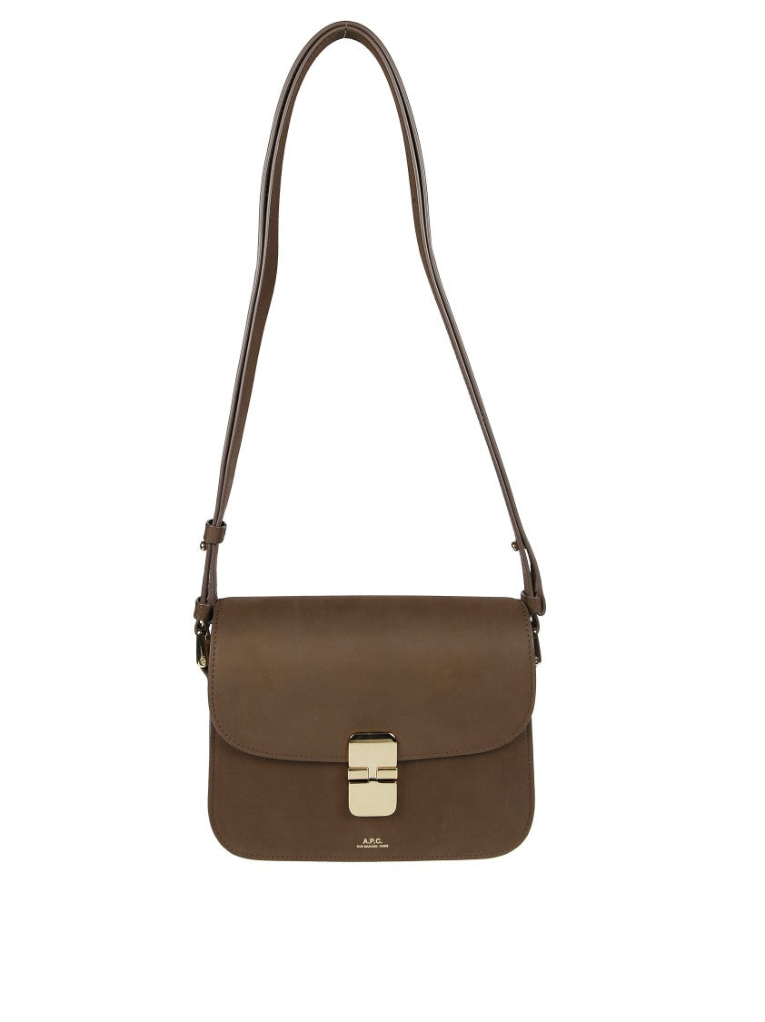 A.P.C. Small Leather Crossbody Bag With Flap Closure