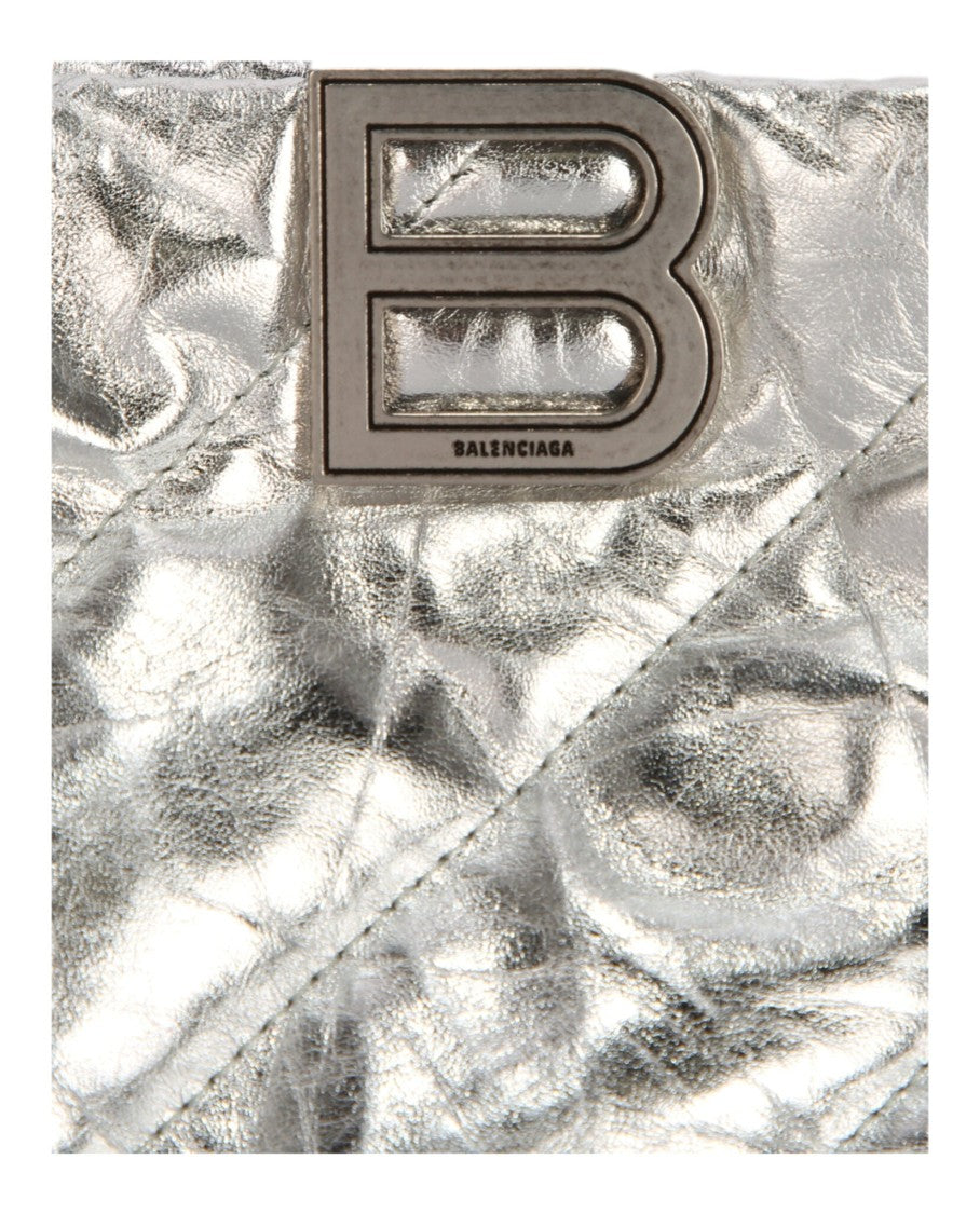 Balenciaga Medium Metallized Quilted Crush Carry All Tote Bag