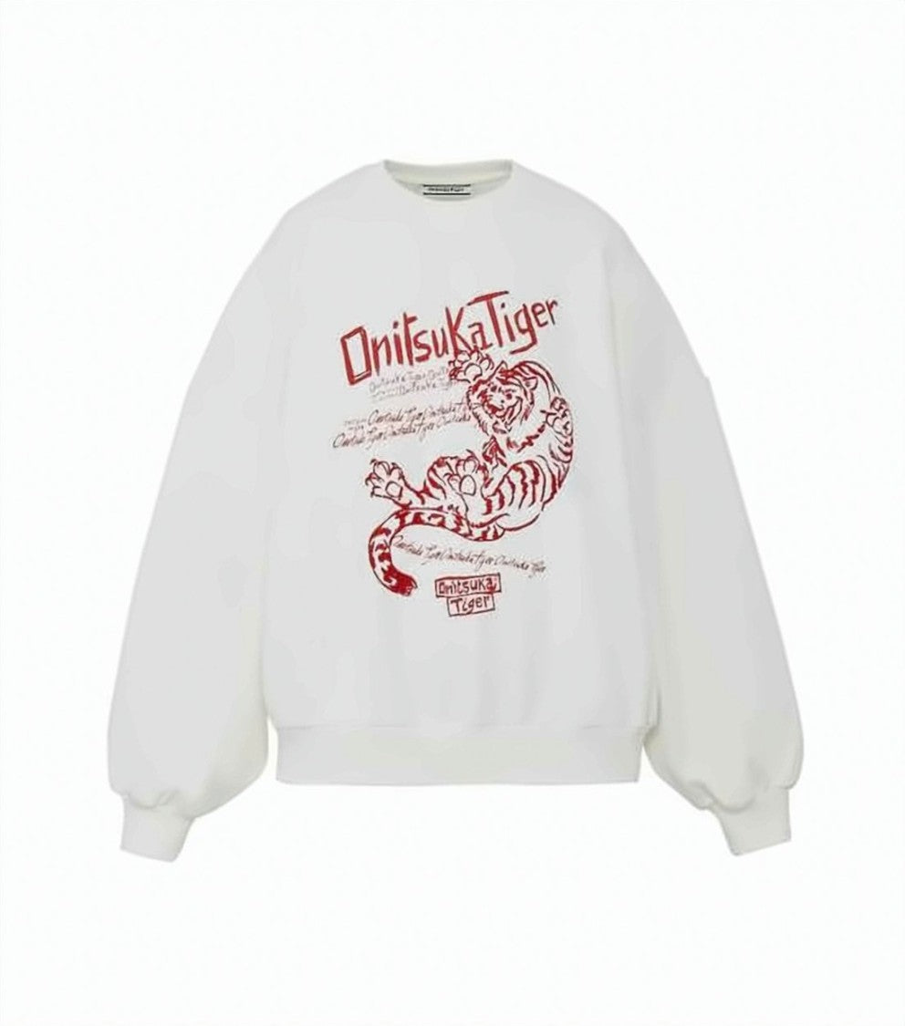 Onitsuka Tiger Graphic Print Long-Sleeve Sweatshirt