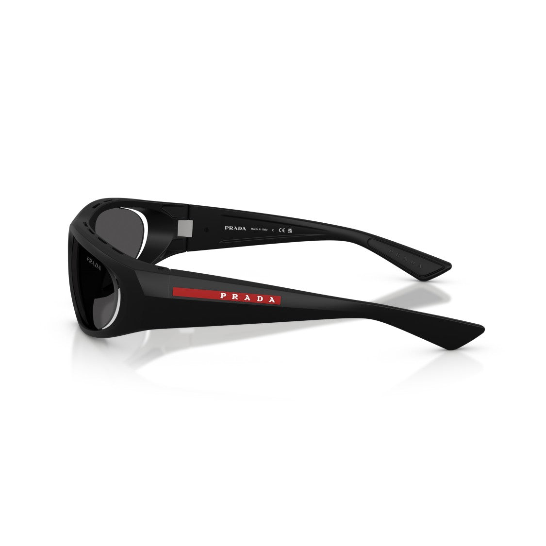 Prada Linea Rossa 0Ps B03s Wraparound Design Black Sunglasses