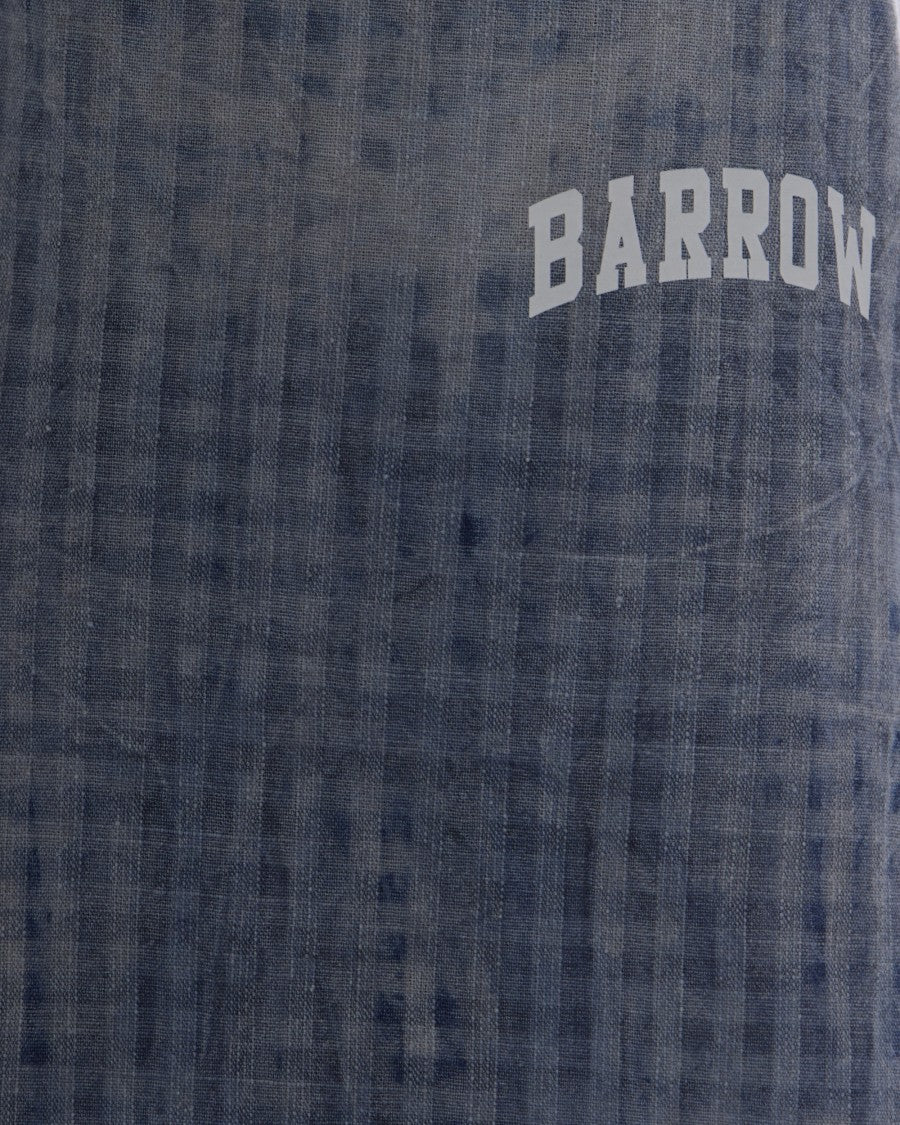 Barrow Regular Fit Bermuda Shorts In Light Blue Check