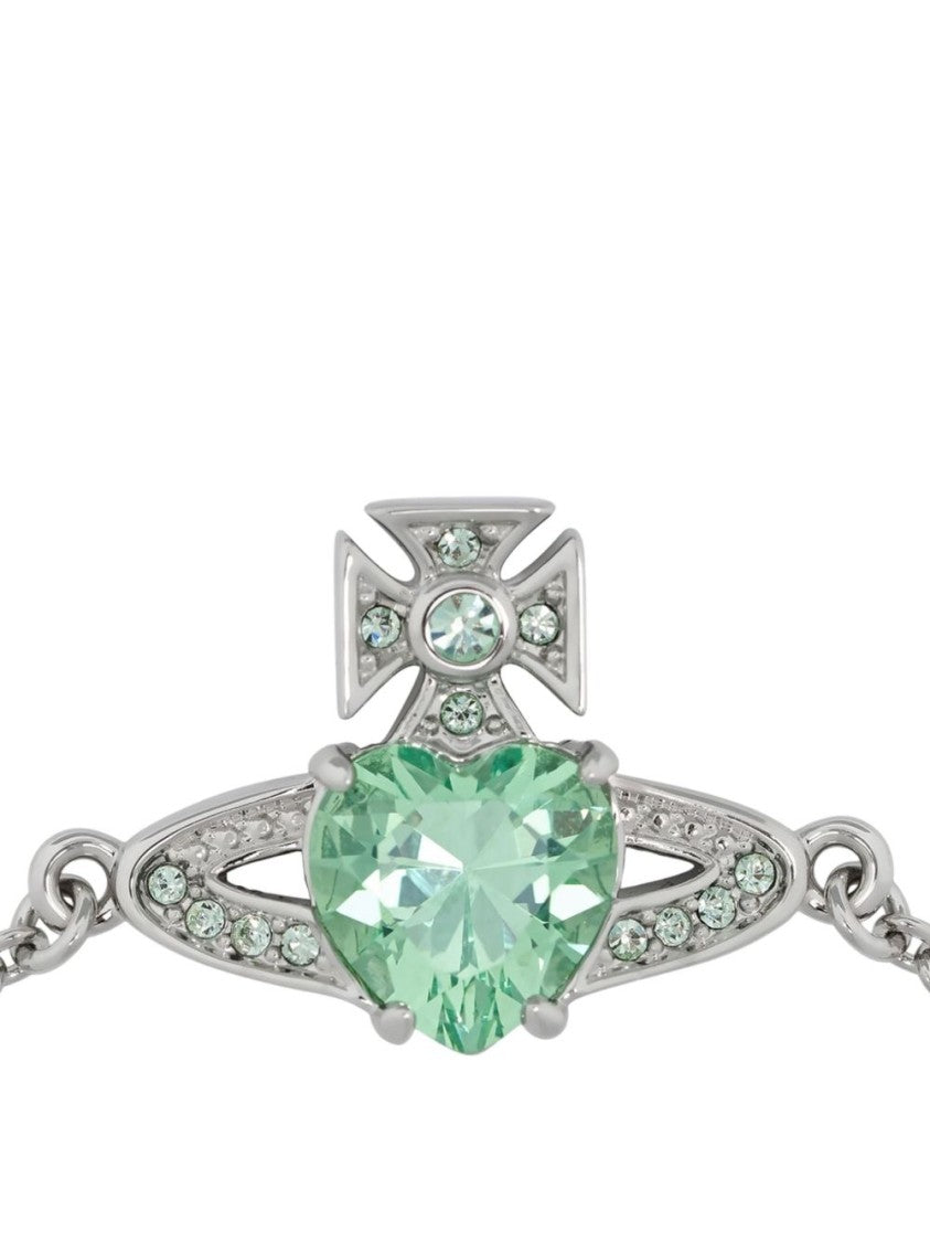 Vivienne Westwood Heart-Shaped Mint Green Gemstone Bracelet