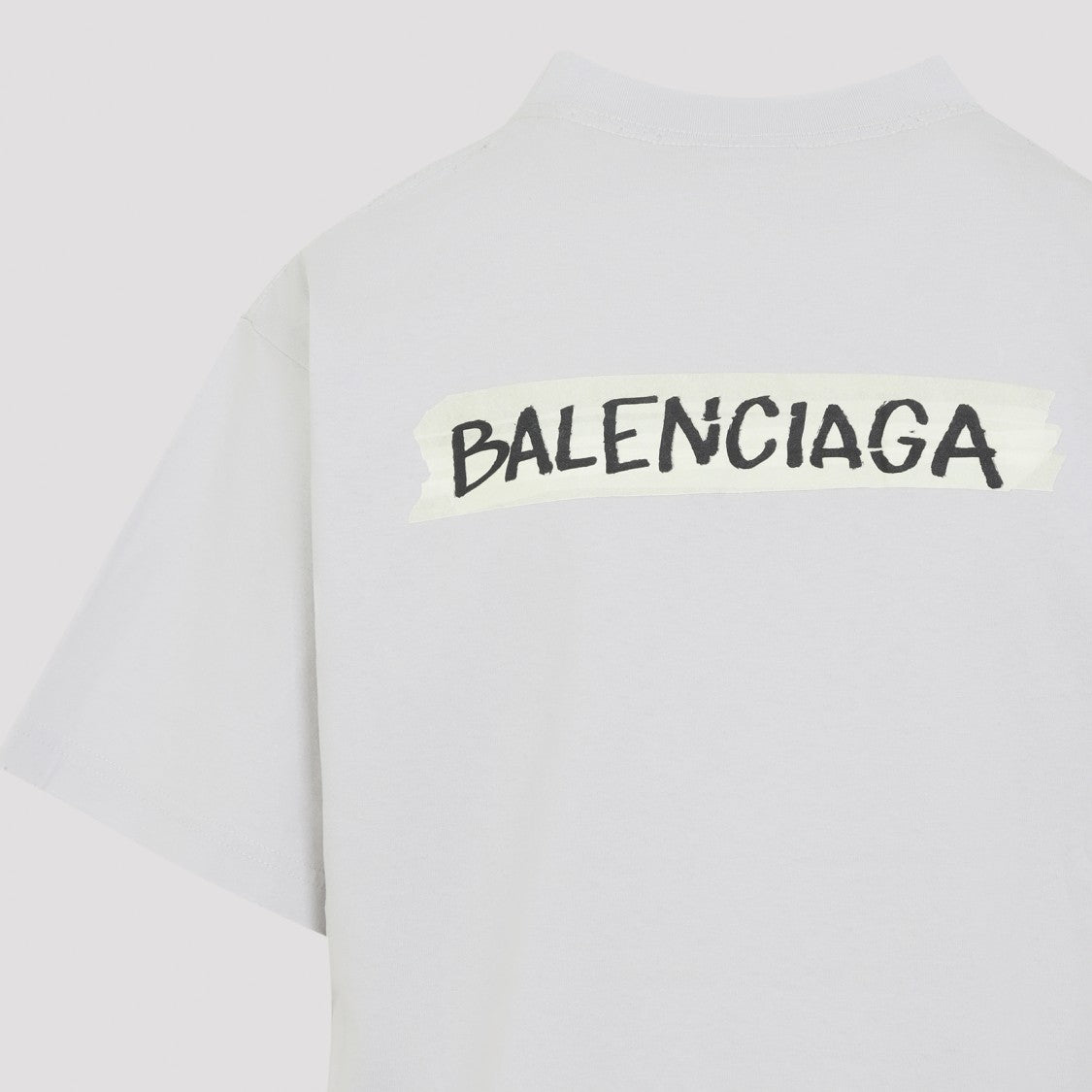 Balenciaga Dirty White Cotton Medium Fit T-Shirt