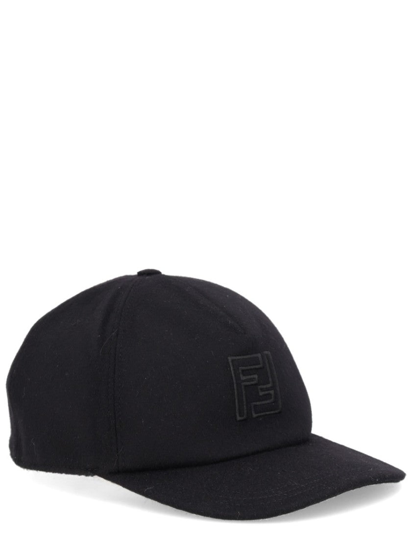 Fendi Wool-Cashmere Blend Structured Baseball Hat