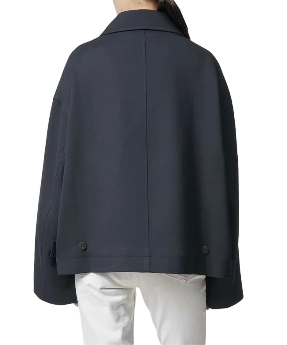 Studio Nicholson Cropped Boxy Jacket With Wide Collar