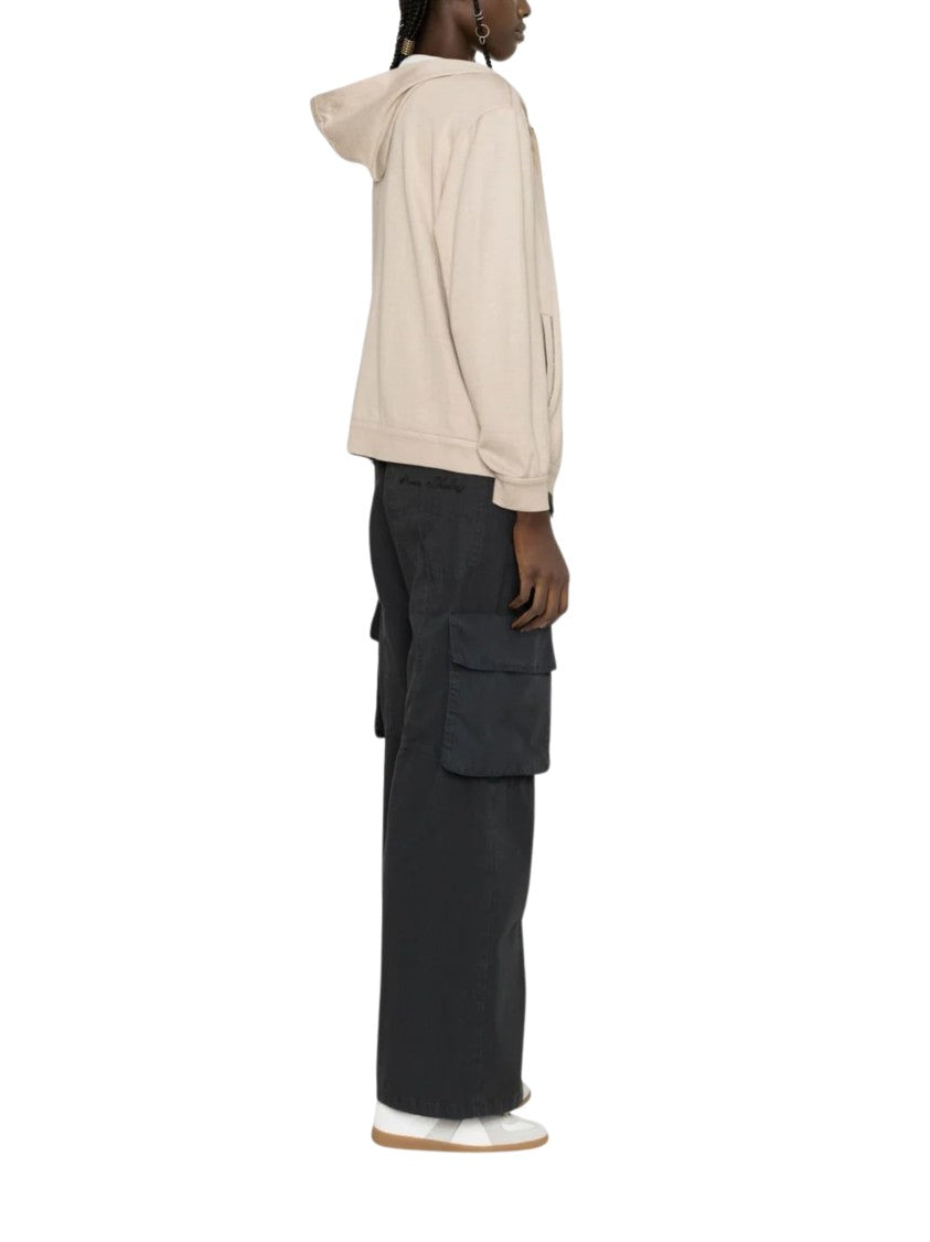 Brunello Cucinelli Beige Fixed Hood Cotton Sweatshirt