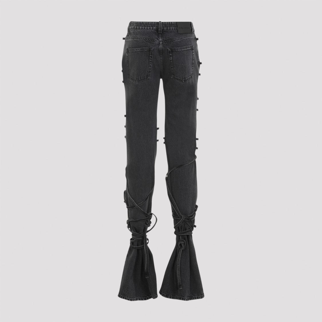 Alexander Mcqueen Tied Black Cotton Jeans