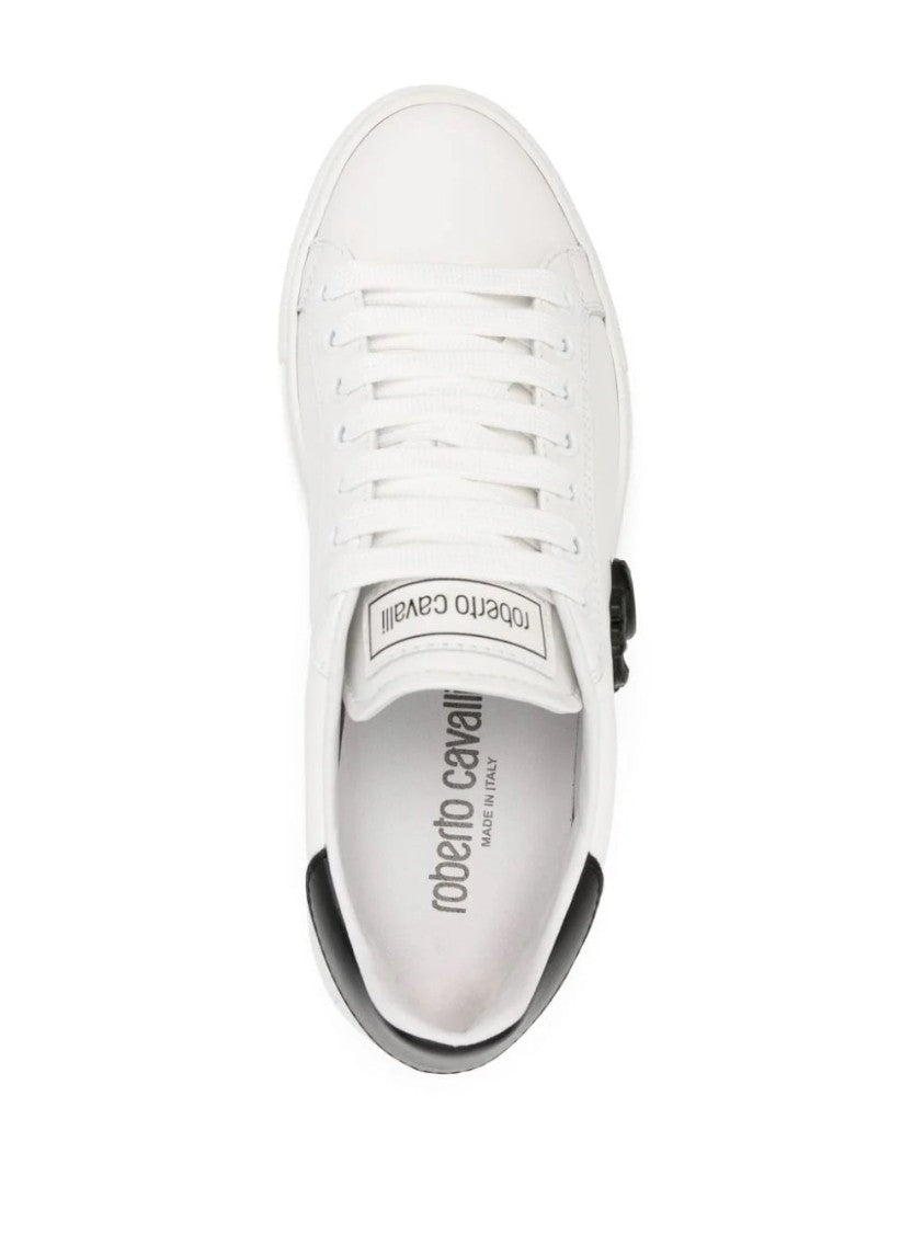 Roberto Cavalli White Leather Trainers