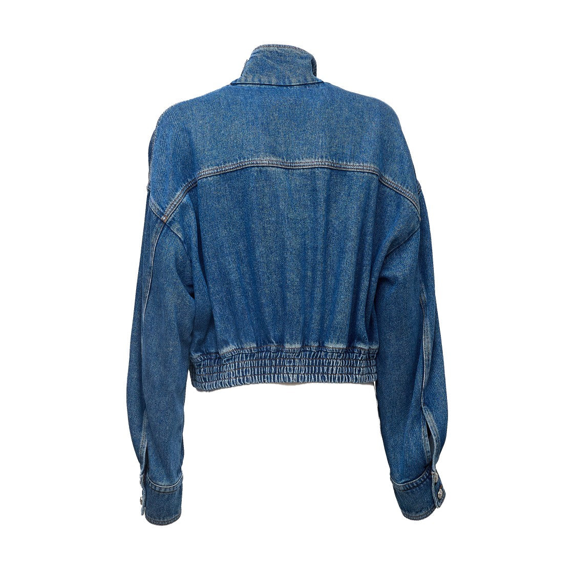 Sportmax Indigo Denim Jacket With Vintage Wash And Blouson Effect