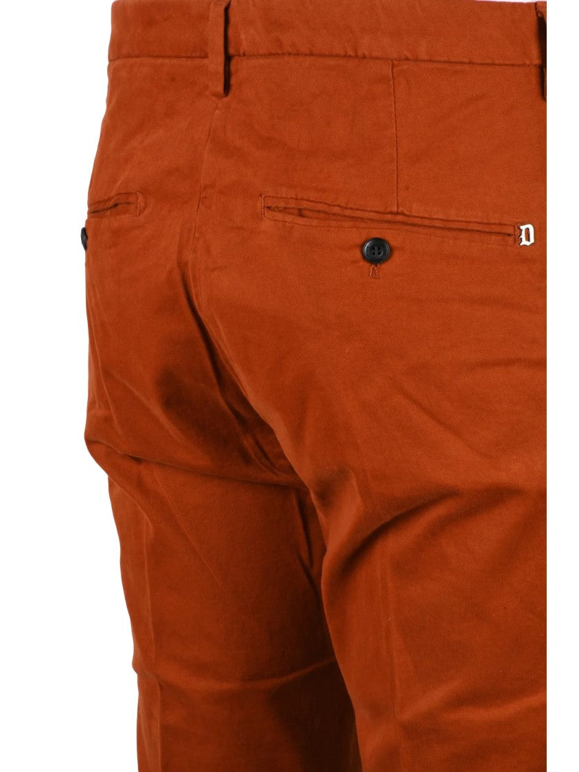 Dondup Orange Gaubert Twill Stretch Cotton Trousers