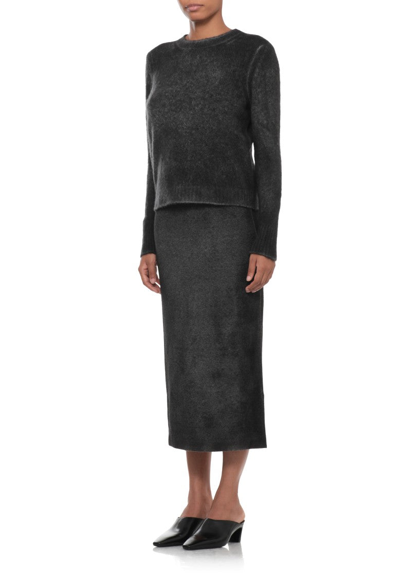 Avant Toi Grey Cashmere Elasticized Cuffs Sweater