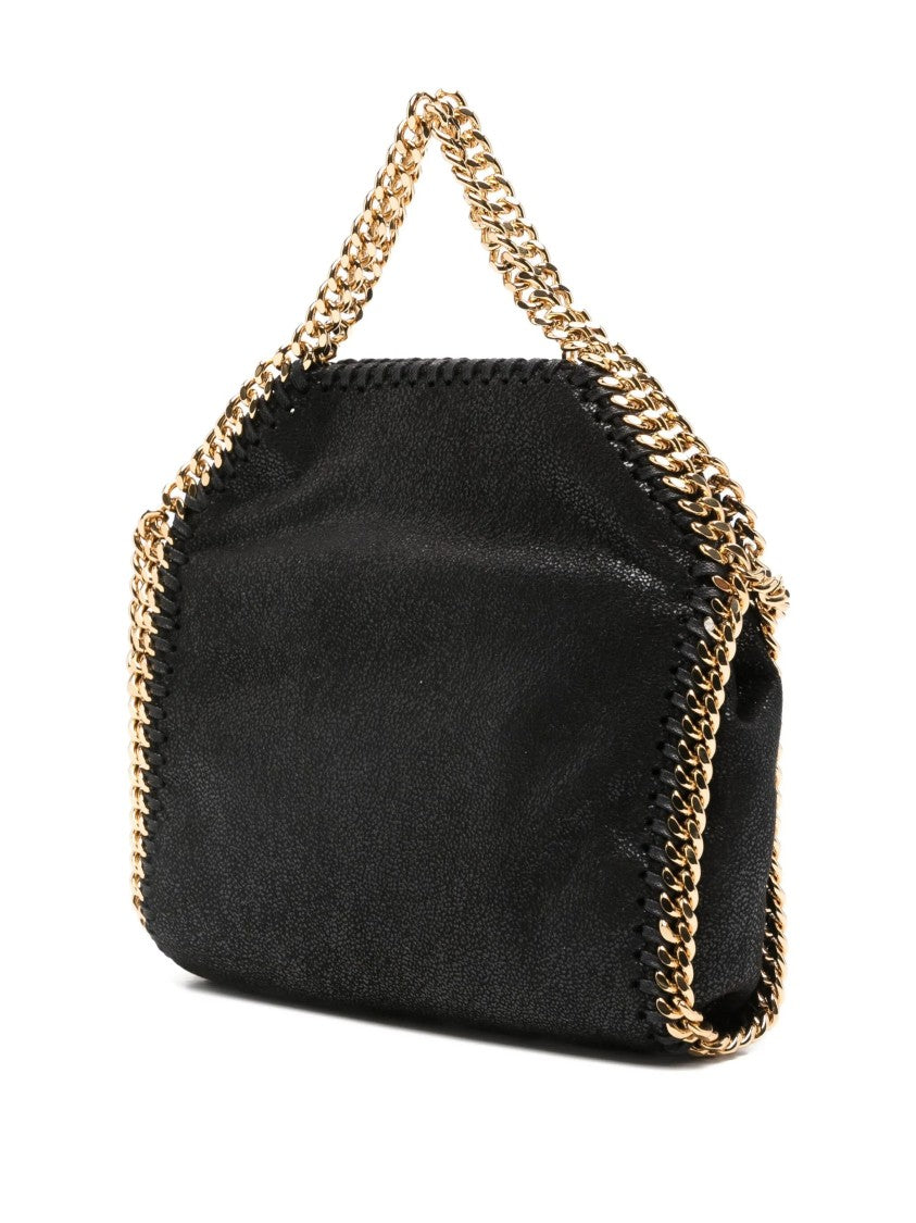 Stella Mccartney Textured Black Tiny Bag With Chain Trim