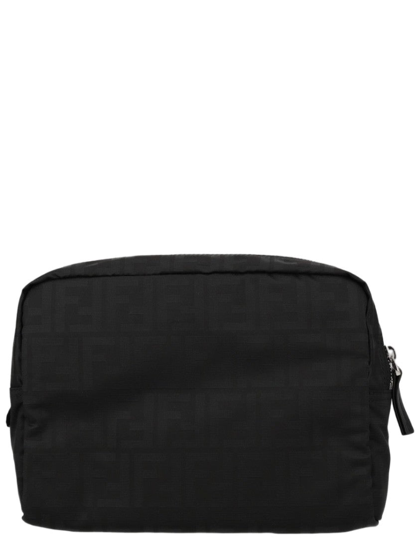 Fendi Black Embossed Pattern Clutch