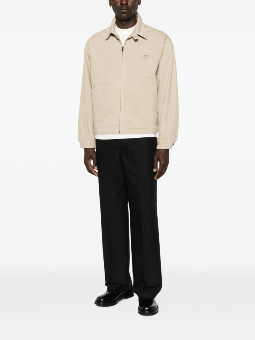 Prada Beige Zip-Up Tailored Jacket