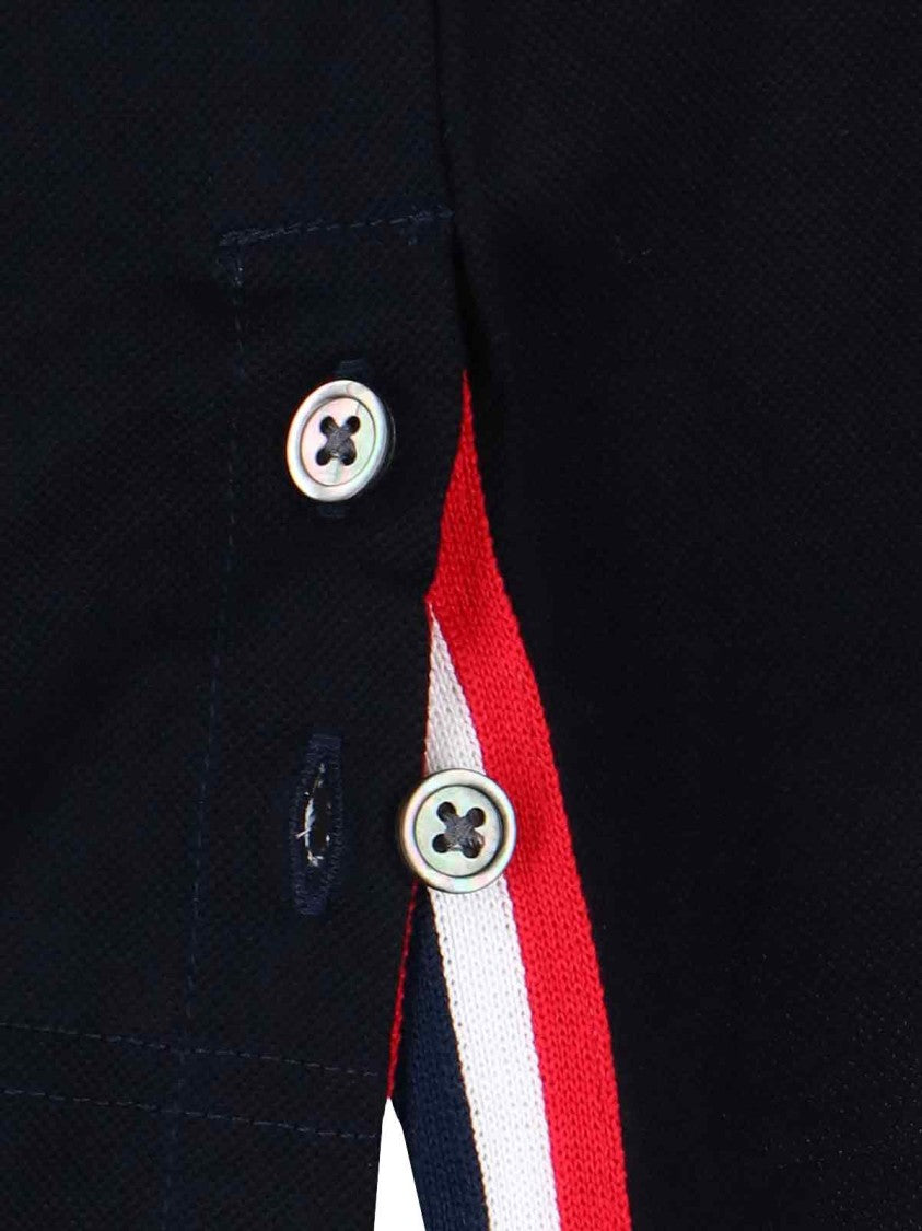 Thom Browne Logo Polo "Pique Pocket" – Navy