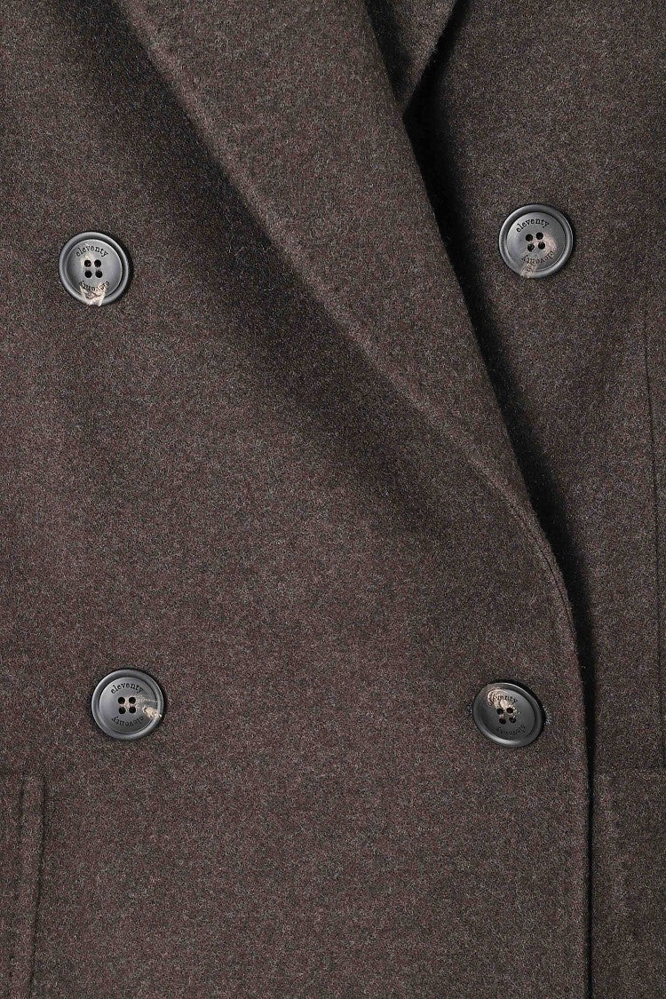 Eleventy Moro Double-Breasted Peak Lapel Patch Pockets Wool Blazer