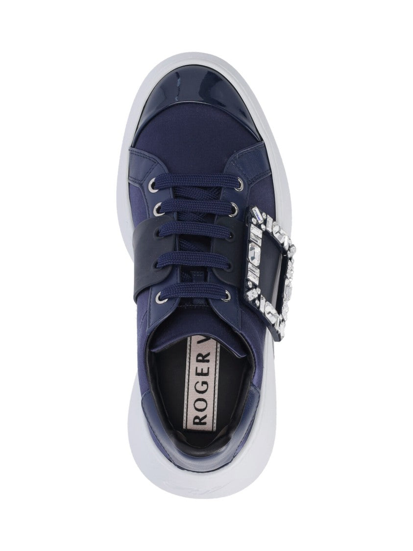 Roger Vivier Blue Viv' Skate Crystal Buckle Platform Sneakers