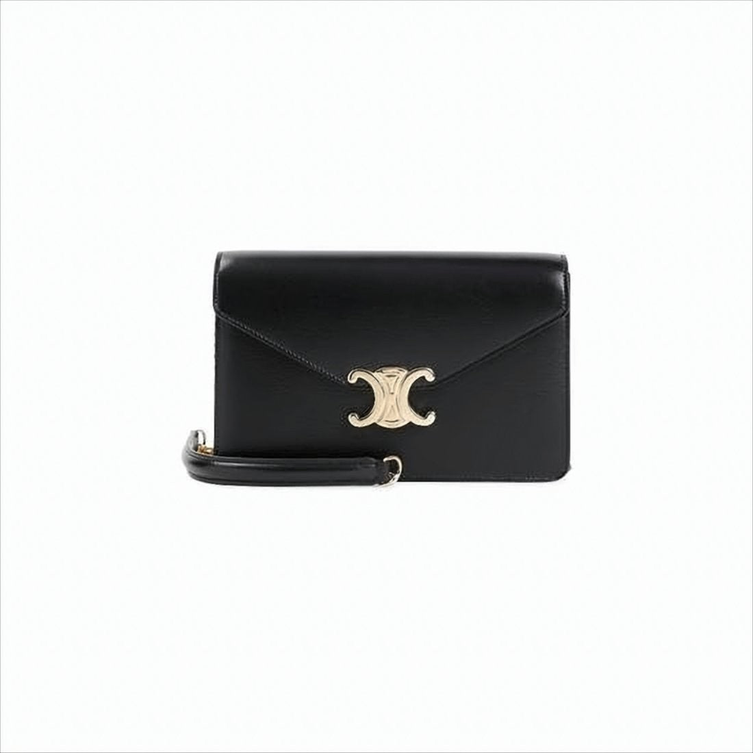 Celine Rectangular Calf Leather Shoulder Bag With Gold-Tone Clasp