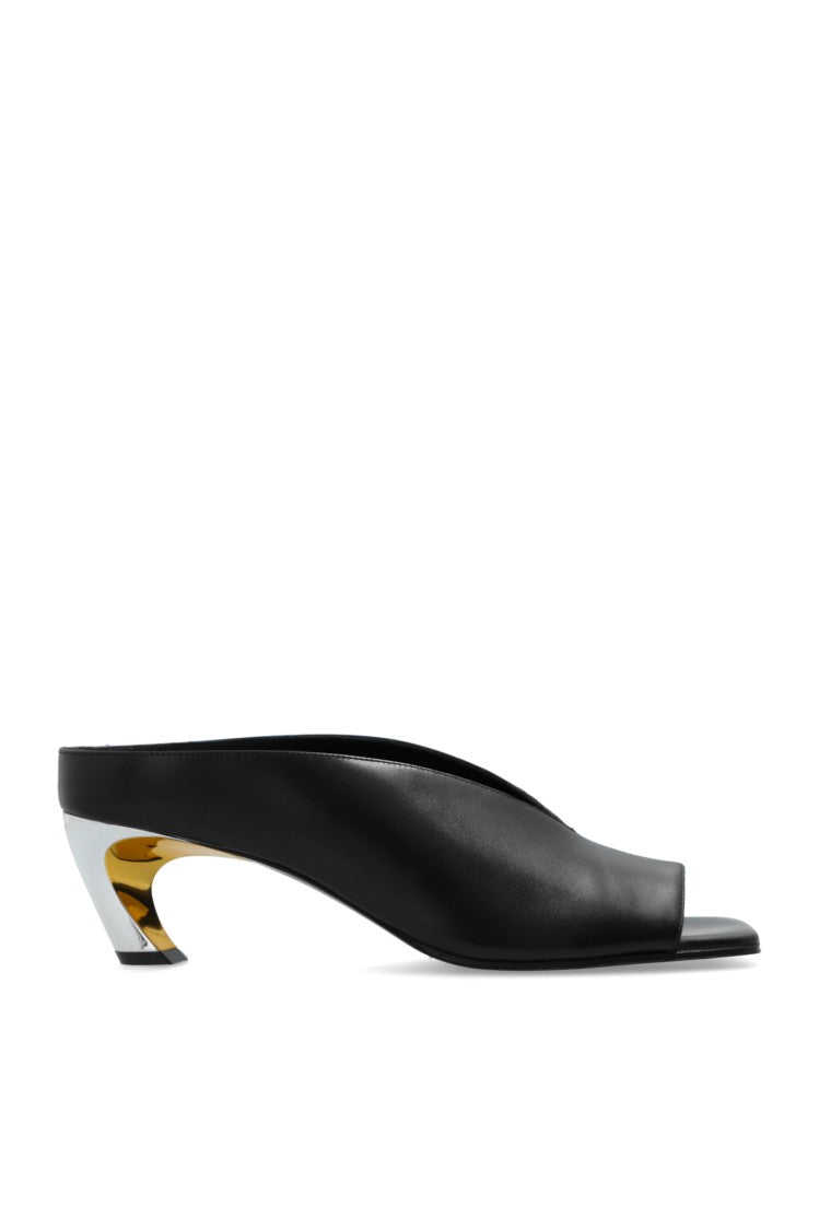 Alexander Mcqueen Contemporary Black Leather Slides