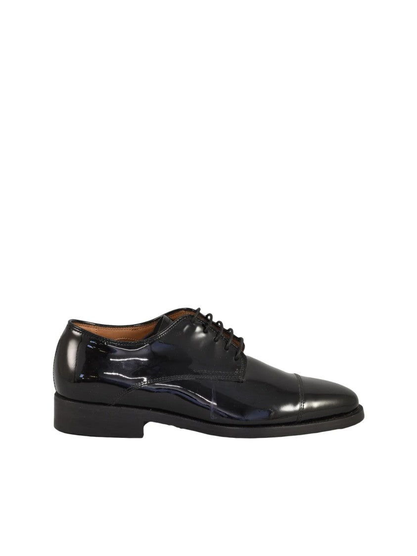 Botti 1913 Black Patent Leather Cap-Toe Lace-Up Shoes