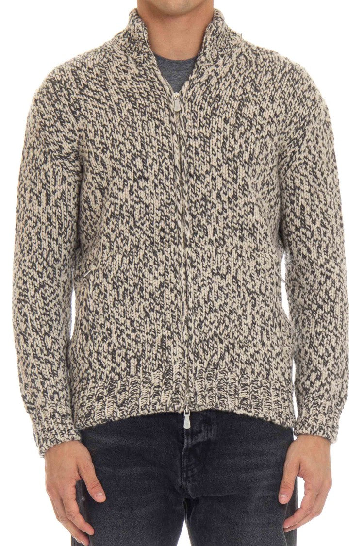 Eleventy Cashmere Moulinè Full-Zip Sweater