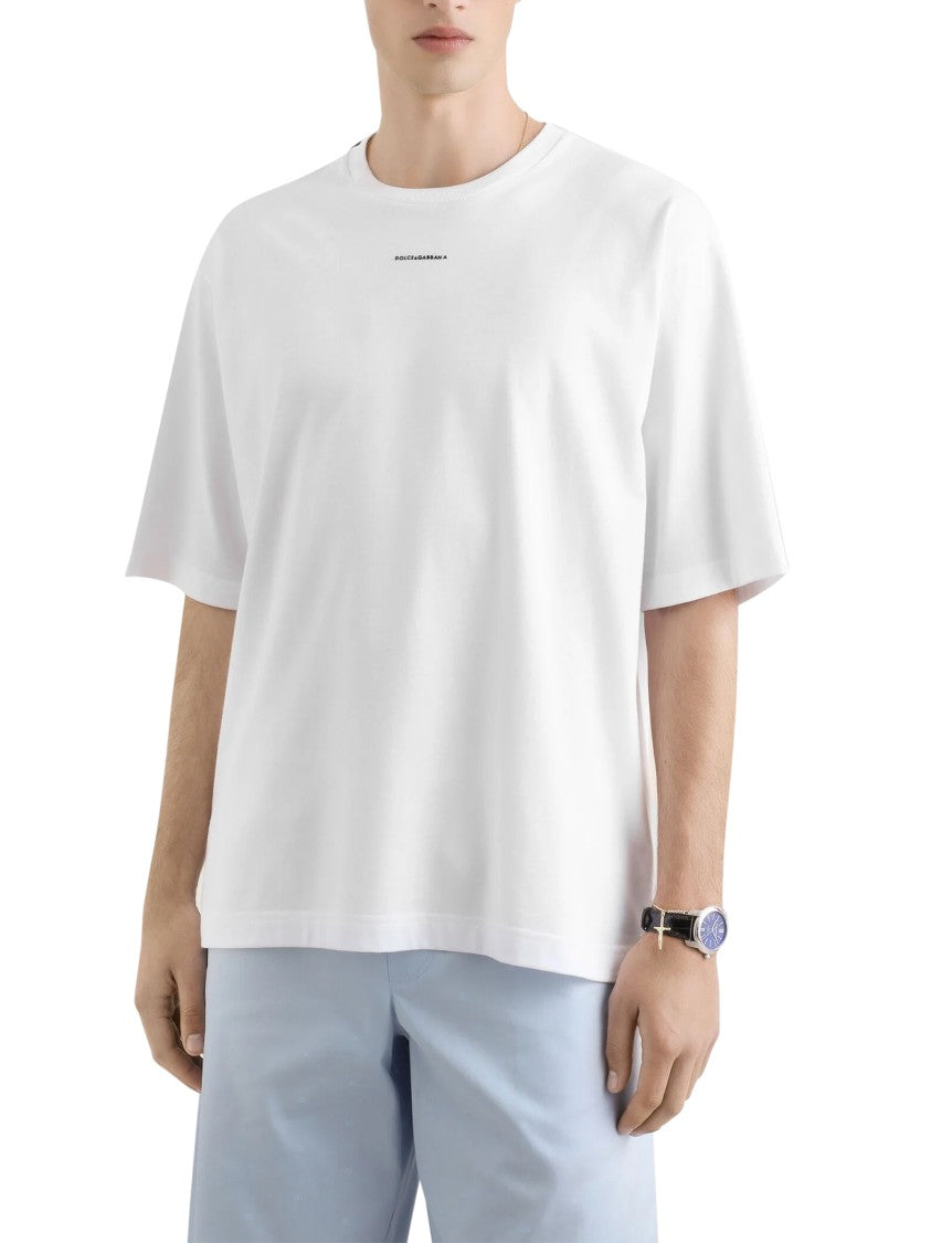 Dolce & Gabbana Relaxed-Fit White T-Shirt With Subtle Logo Detail