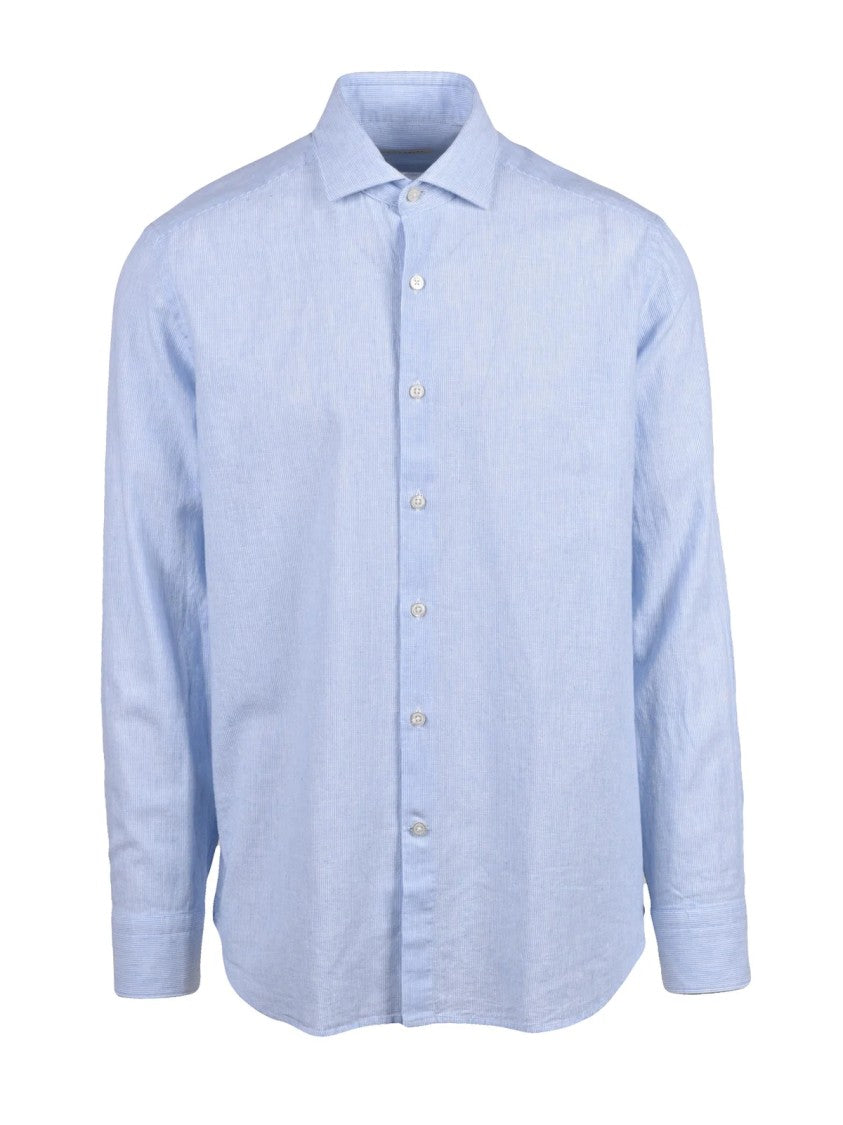 Ghirardelli Light Blue Classic Cotton-Blend Shirt