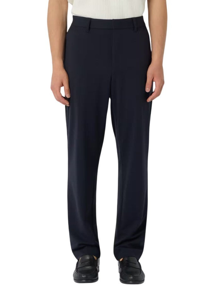 Emporio Armani Waffle-Effect Woven Trousers With Tailored Structure